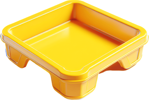 yellow plastic tray.
Single Game Texture. In-Game asset. 2d. Blank background. High contrast. No shadows.