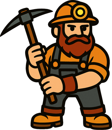 Madenci.
In-Game asset.  2d.  High contrast.  No shadows