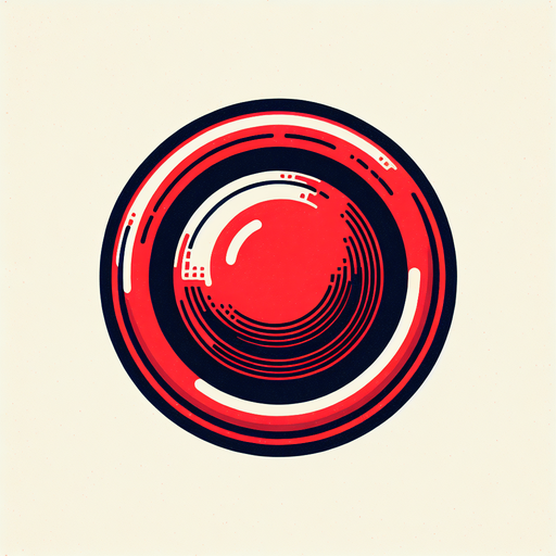generate a arcade like round button in red color Single Game Texture. In-Game asset. 2d. Blank background. High contrast. No shadows.