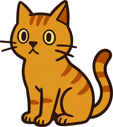 Cat in professor Layton game style.
In-Game asset.  2d.  High contrast.  No shadows