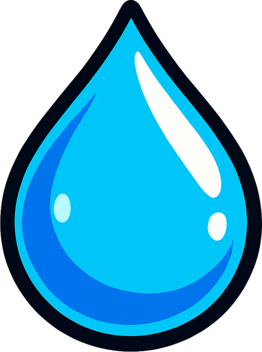 Water drop.
In-Game asset.  2d.  High contrast.  No shadows
