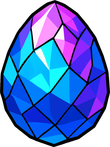A Crystal-like egg.
In-Game asset.  2d.  High contrast.  No shadows