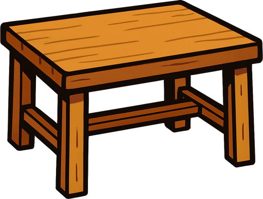 Do flat empty table.
In-Game asset.  2d.  High contrast.  No shadows