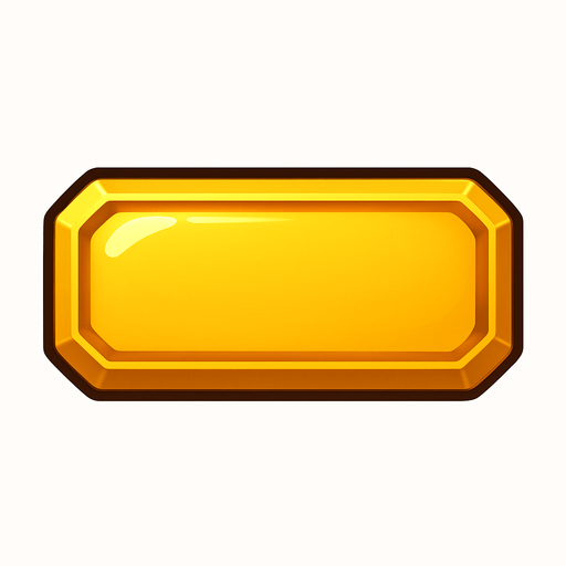 golden button horizontal.
In-Game asset.  2d.  High contrast.  No shadows