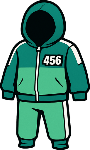 Player and squid game uniform.
In-Game asset.  High contrast.  No shadows