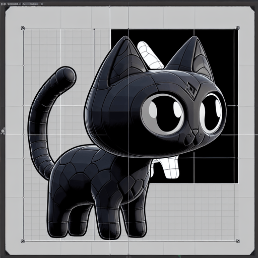 2d siyah bir kedi olmalı.
Single Game Texture.  In-Game asset.  2d.  Blank background.  High contrast.  No shadows