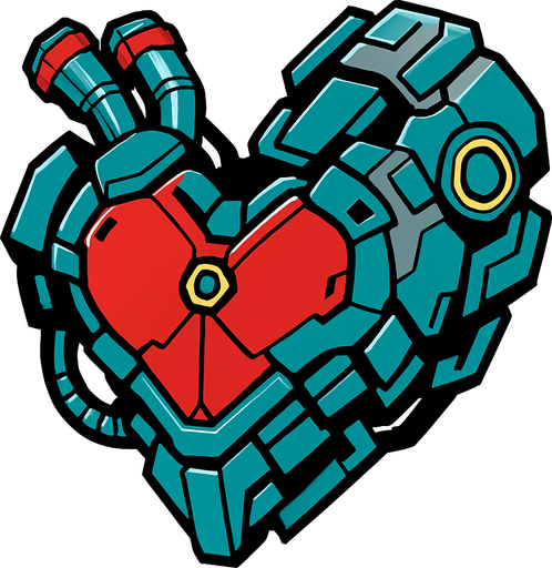 change it mecha-style heart for hero lives.
In-Game asset.  2d.  High contrast.  No shadows. mechaart