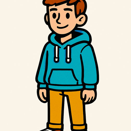 teenager.
In-Game asset.  2d.  High contrast.  No shadows