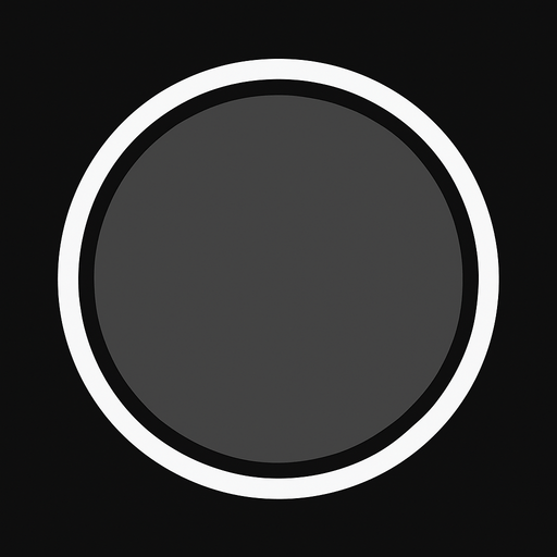 Gray circle with white outline.
In-Game asset.  2d.  High contrast.  No shadows