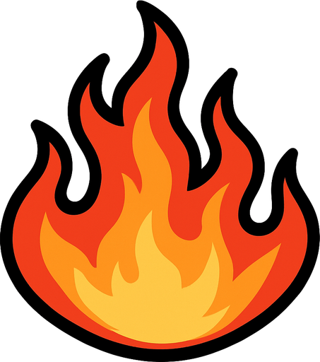 Fire.
In-Game asset.  2d.  High contrast.  No shadows