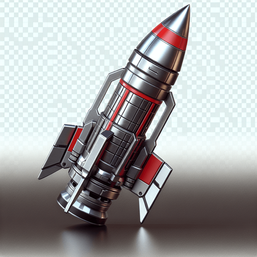 Mini rocket projectile from a video game. No background.