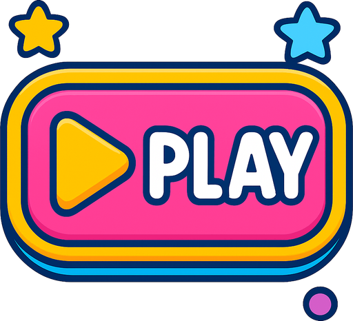 a fun play button that says play on it super modern and kid friendly.
In-Game asset.  2d.  High contrast.  No shadows