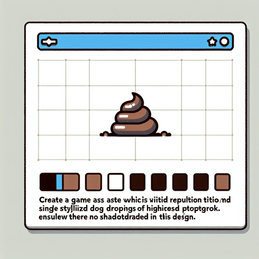 dog shit.
Single Game Texture. In-Game asset. 2d. Blank background. High contrast. No shadows.