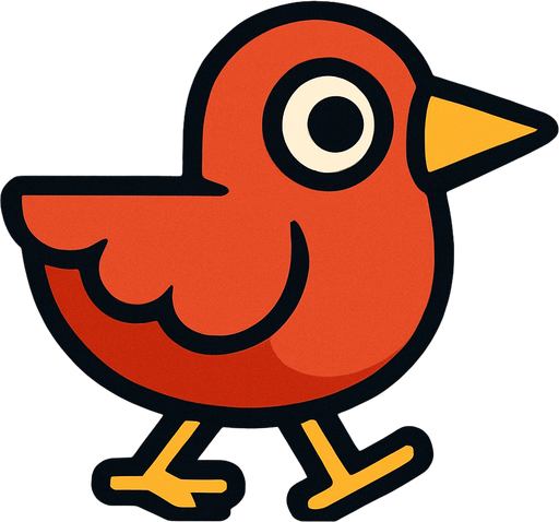 a 2d platformer bird.
In-Game asset.  2d.  High contrast.  No shadows