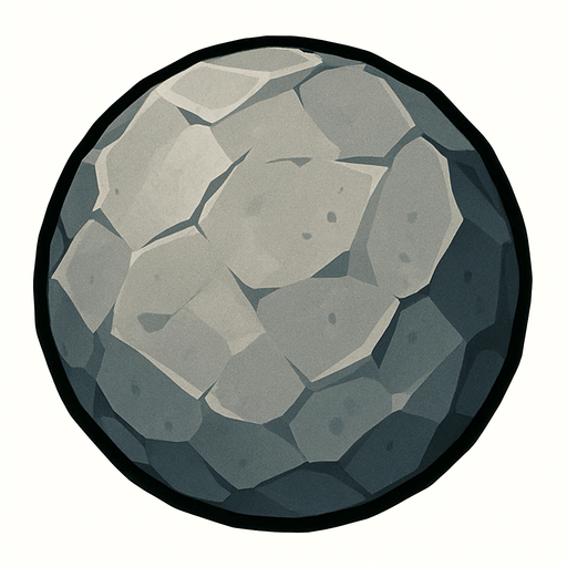 Yuvarlak taş.
In-Game asset.  2d.  High contrast.  No shadows