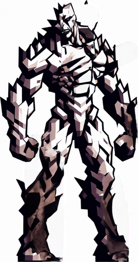Make his whole body look destroyed.