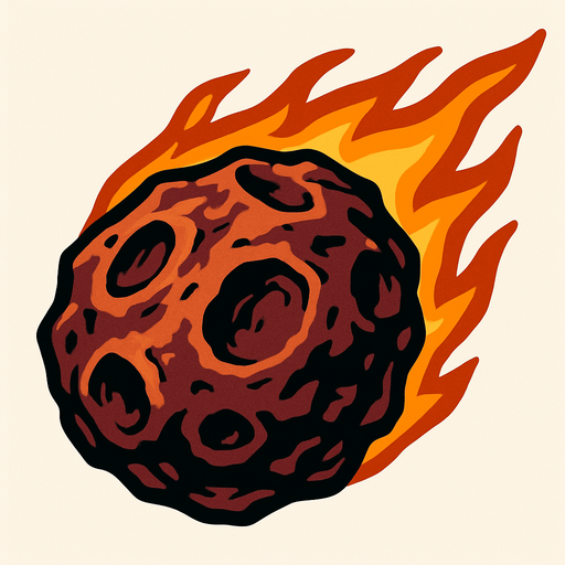 meteor taşı.
In-Game asset.  2d.  High contrast.  No shadows