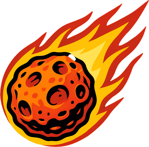 Meteor.
In-Game asset.  2d.  High contrast.  No shadows