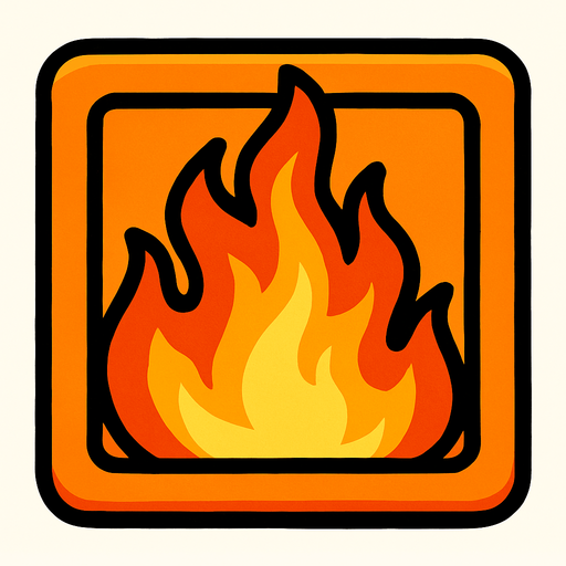 fire block background.
In-Game asset.  2d.  High contrast.  No shadows. cartoon. draw