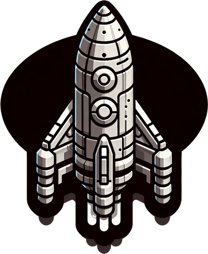 Bildiğin roket yap. Bir tane
Single Game Texture. In-Game asset. 2d. Blank background. High contrast. No shadows.