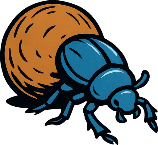 Dung beetle.
In-Game asset.  2d.  High contrast.  No shadows
