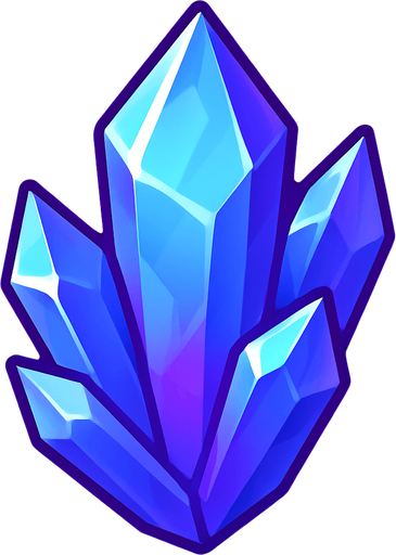 Crystal.
In-Game asset.  2d.  High contrast.  No shadows