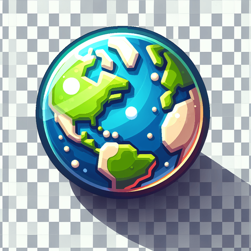 O planeta Terra fundo png.
Single Game Texture. In-Game asset. 2d. Blank background. High contrast. No shadows.