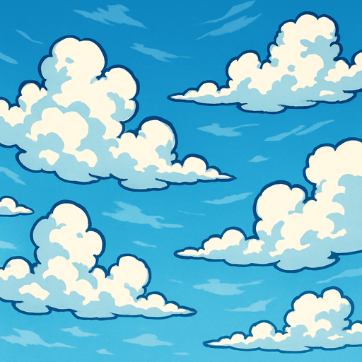 lightly cloudy, detailed sky.
In-Game asset.  2d.  High contrast.  No shadows