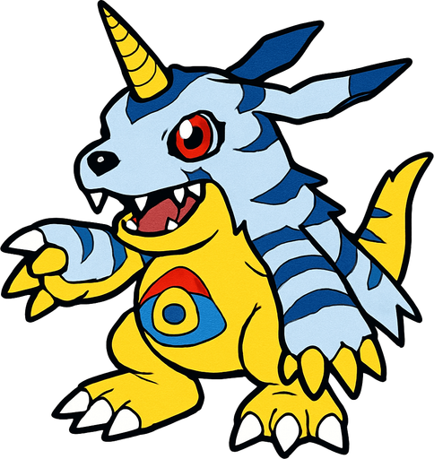 Gabumon.
In-Game asset.  2d.  High contrast.  No shadows