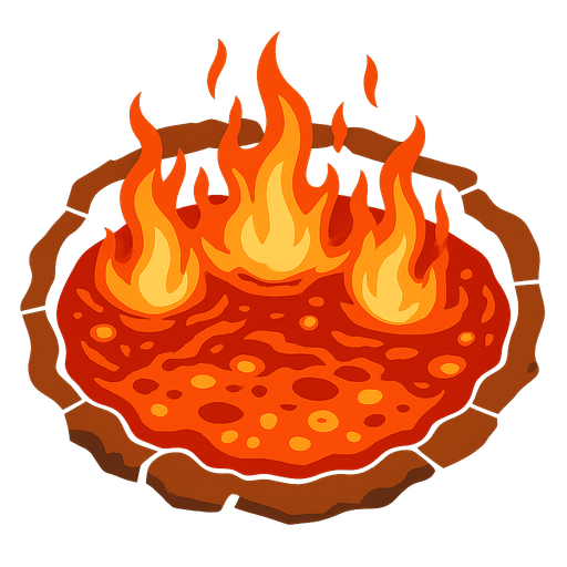 pool of fire with top down view.
In-Game asset.  2d.  High contrast.  No shadows