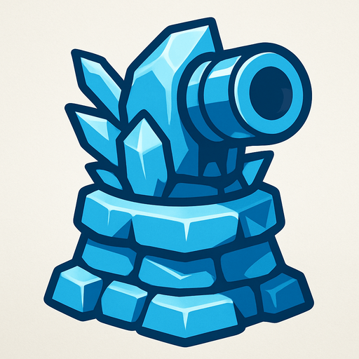 Ice turret.
In-Game asset.  2d.  High contrast.  No shadows