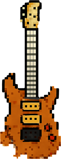 DİRTY AND BROKE guitar pixel. dik dursun
In-Game asset.  2d.  High contrast.  No shadows