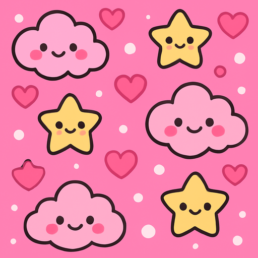 fond mignon kawaii rose.
In-Game asset.  2d.  High contrast.  No shadows