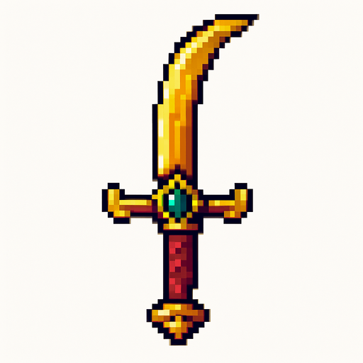 pixel ottoman dagger.
In-Game asset.  2d.  High contrast.  No shadows