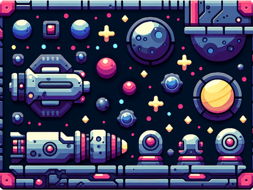 space background.
Single Game Texture. In-Game asset. 2d. Blank background. High contrast. No shadows.