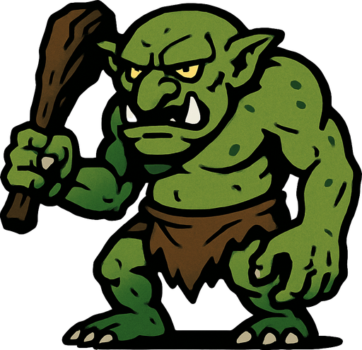Troll enemy.
In-Game asset.  2d.  High contrast.  No shadows