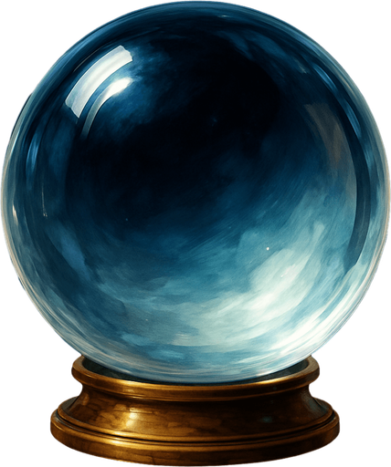 una bola de cristal ultra realista.
In-Game asset.  2d.  High contrast.  No shadows