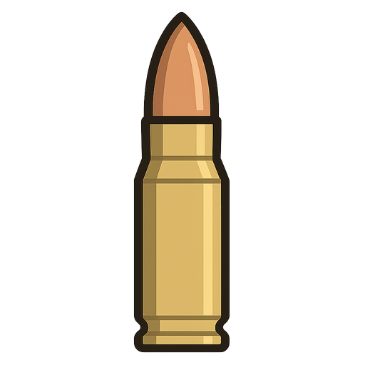 Silah mermisi. No background. Transparent background. Blank background. No shadows. 2d. In-Game asset. flat