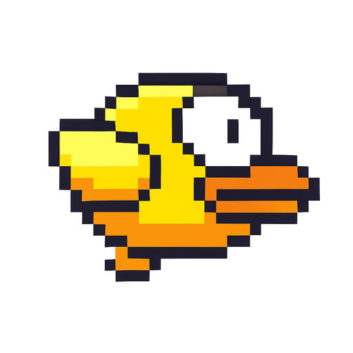 Bird flappy.
In-Game asset.  2d.  High contrast.  No shadows