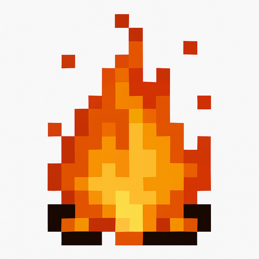 Minecraft yanma efekti.
In-Game asset.  2d.  High contrast.  No shadows