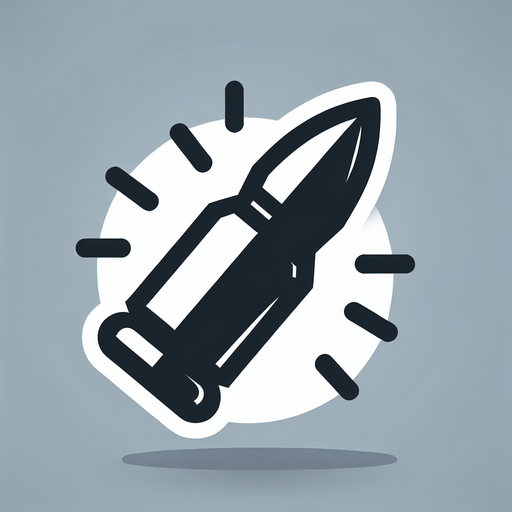 射出的是子弹形状.
Single Game Texture. In-Game asset. 2d. Blank background. High contrast. No shadows.