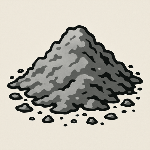 Gray ash.
In-Game asset.  2d.  High contrast.  No shadows