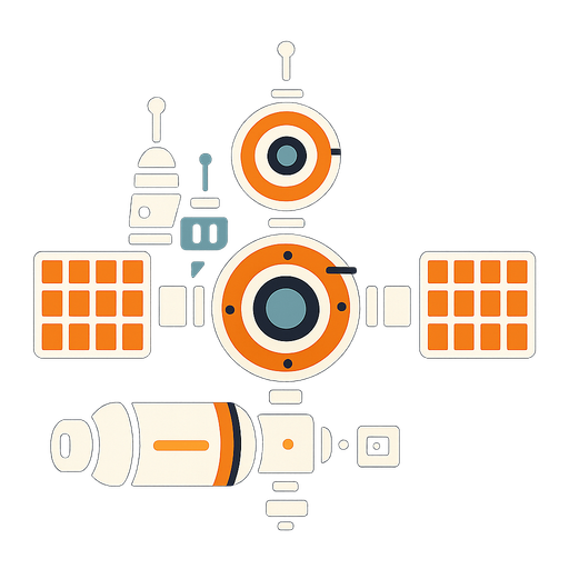 spaceStation.
In-Game asset.  2d.  High contrast.  No shadows