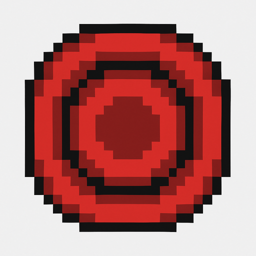 pixel art circle bullet button.
In-Game asset.  2d.  High contrast.  No shadows