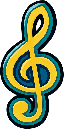 treble cleff.
In-Game asset.  2d.  High contrast.  No shadows