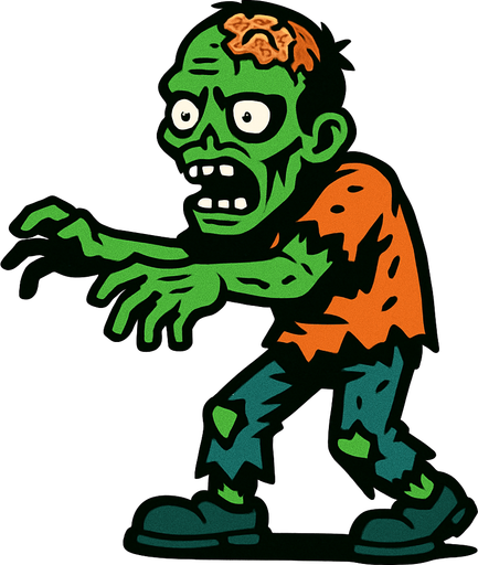 zombie.
In-Game asset.  2d.  High contrast.  No shadows