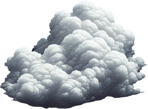 Fluffy cloud viewed from the top.
Single Game Sprite Texture.  No background.
