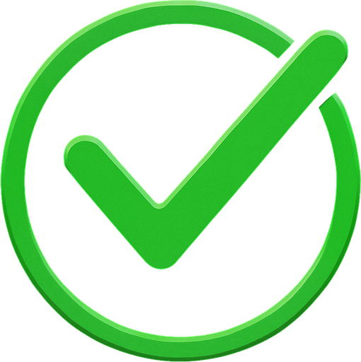 Yeşil onay tik.
In-Game asset.  High contrast.  No shadows