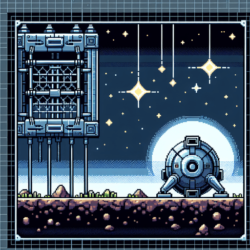 space trap.
Single Game Texture. In-Game asset. 2d. Blank background. High contrast. No shadows. Pixelated.