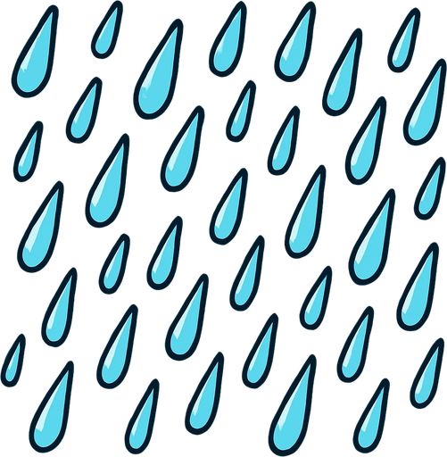 raindrops.
In-Game asset.  2d.  High contrast.  No shadows